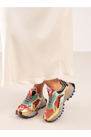 Sneakers platform in pelle - Dorato