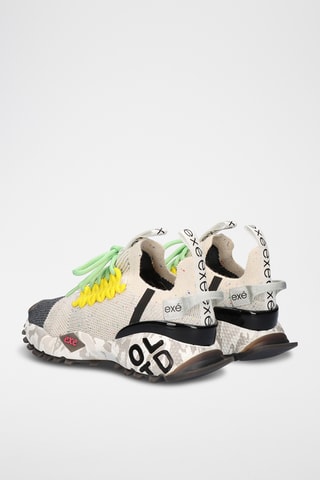 Sneakers platform in pelle - Beige