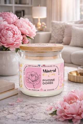 Bougie parfumée "Pivoine dorée"