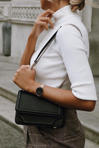 Relógio de quartzo em aço Melrose 36 mm - Dourado-rosa e preto