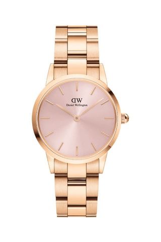 Relógio de quartzo em aço Iconic Link - 28 mm - Dourado-rosa