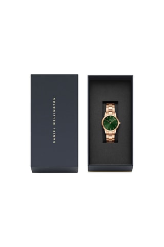 Relógio de quartzo em aço Iconic Link - 28 mm - Dourado-rosa e verde