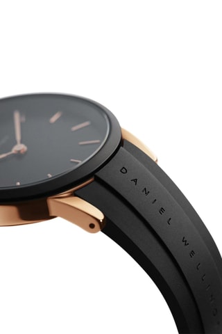 Montre à quartz en caoutchouc Motion - Noir et doré rose - 32 mm