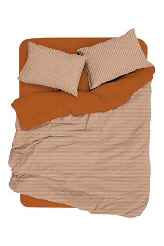 Parure de couette en coton Stark - 57 fils/cm² - Cannelle