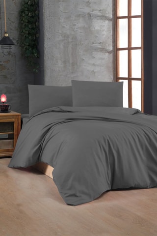 Parure de couette en coton 117 fils/cm² - Anthracite