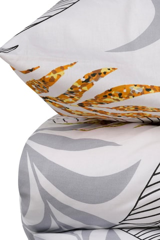 Parure de couette en coton Lionel - Blanc et gris