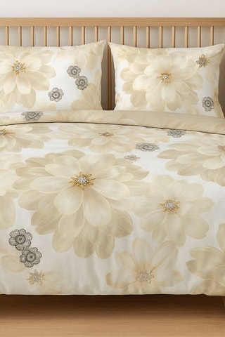 Parure de couette en coton 57 fils/cm² - Crème