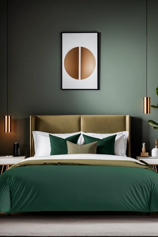 Housse de couette en coton renforcé 155 fils/cm² Tonne Verte - Vert foncé