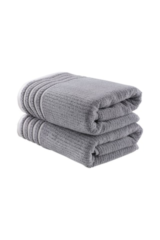 2 draps de douche Mayra - Gris foncé - 75 x 150 cm