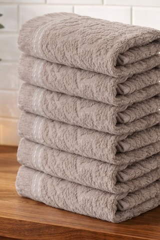 6 serviettes invité - Taupe - 30 x 50 cm