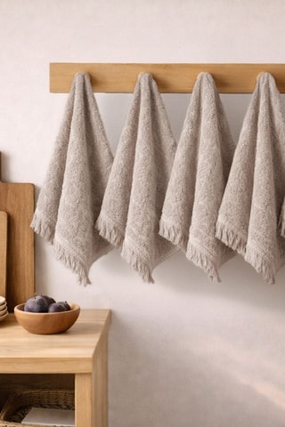 6 serviettes invité - Taupe - 30 x 50 cm