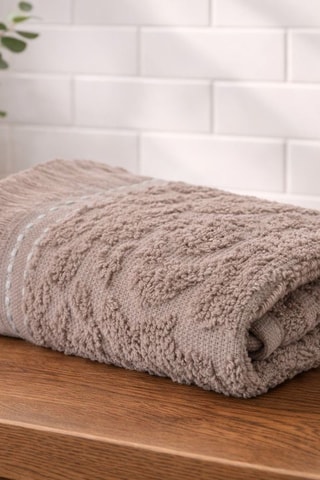 6 serviettes invité - Taupe - 30 x 50 cm