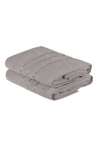 2 draps de douche - Gris  - 70 x 140 cm