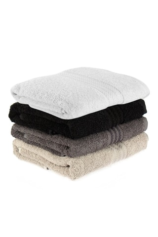 4 draps de douche - Gris - 70 x 140 cm