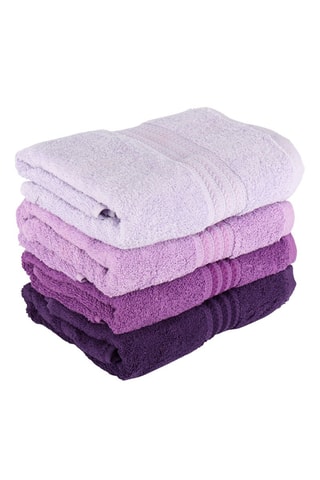 4 serviettes de toilette - Violet - 50 x 90 cm