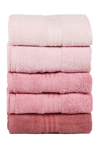 4 draps de douche - Rose - 70 x 140 cm