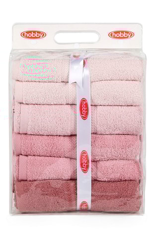 4 draps de douche - Rose - 70 x 140 cm