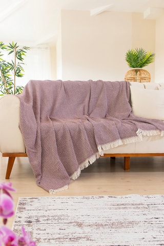Sprei Woven Cozy - Rood en Wit