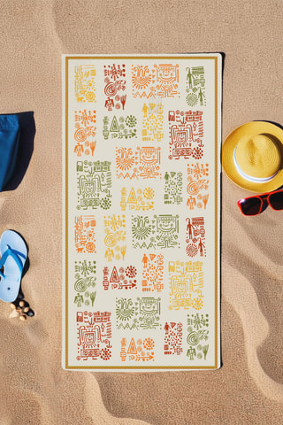 Serviette de plage - Multicolore - 75 x 150 cm