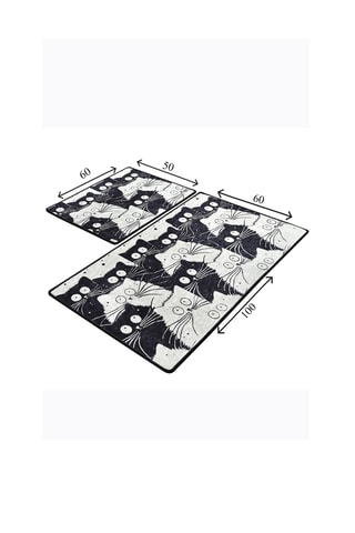 2 tapis de bain - Noir et blanc