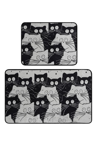2 tapis de bain - Noir et blanc