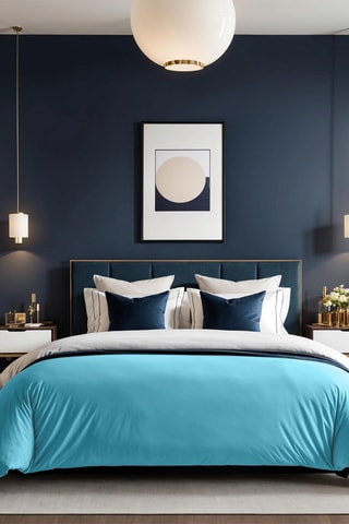 Housse de couette en coton 61 fils/cm² - Turquoise