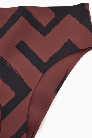 Slip bikini a vita alta - Marrone