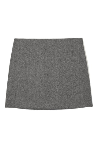 Minigonna in lana - Nero melange