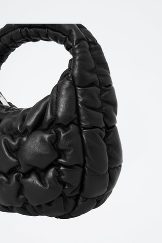 Borsa a mano in pelle di montone - Nero