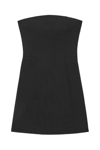 Abito bustier in lino - Nero