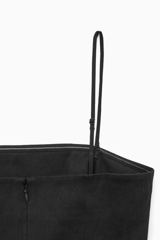 Abito bustier in lino - Nero