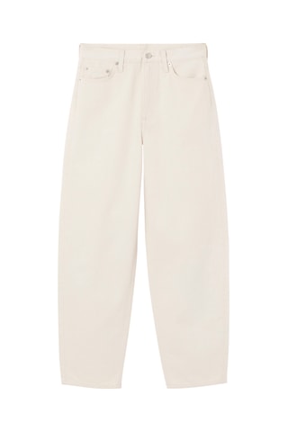 Jeans in cotone bio a vita alta - Ecrù