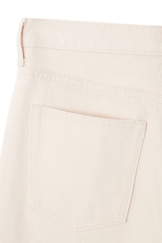 Jeans in cotone bio a vita alta - Ecrù