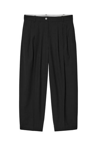 Pantaloni regular in lana - Nero