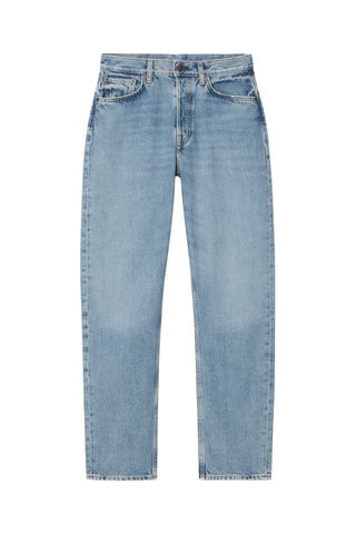 Jeans slim a vita alta in cotone bio - Azzurro