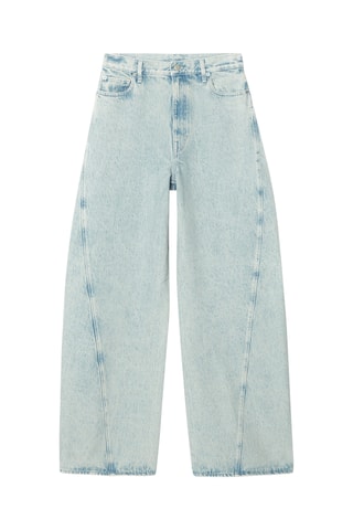 Jeans wide legs in cotone bio - Azzurro