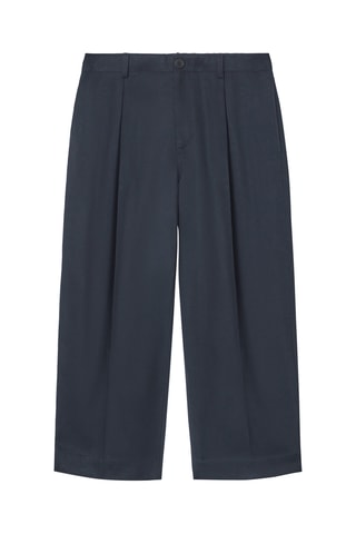 Pantaloni casual in cotone bio - Navy