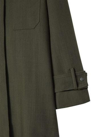 Robe chemise oversize en laine - Kaki
