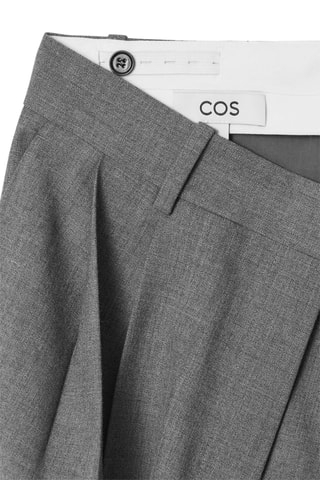 Pantaloni wide legs in lana - Grigio