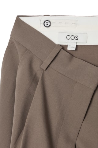 Pantaloni wide legs in lana - Beige