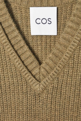 Gilet in lana e cashmere - Kaki