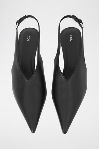 Décolleté in pelle - Nero