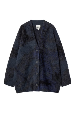 Cardigan in alpaca e lana - Blu