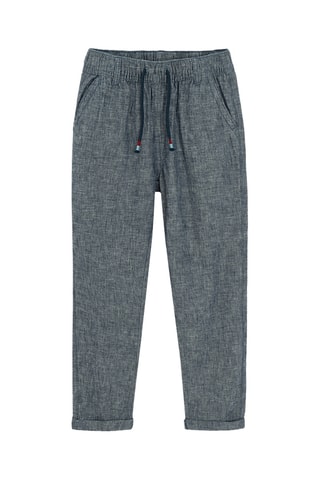 Pantalon en lin - Bleu marine