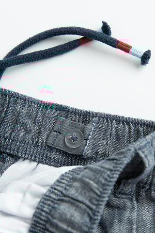 Pantalon en lin - Bleu marine