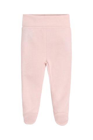 2 pantalons en coton biologique - Blanc et rose