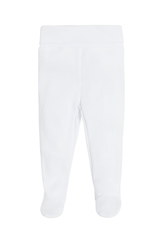 2 pantalons en coton biologique Ciel et blanc