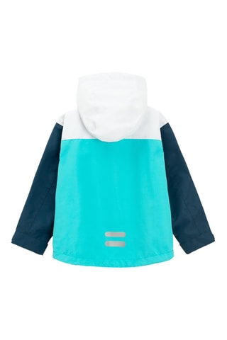 Veste à capuche - Blanc et turquoise