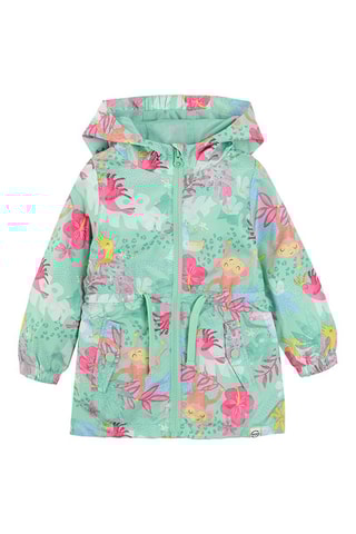 Parka à capuche - Vert d’eau et fuchsia