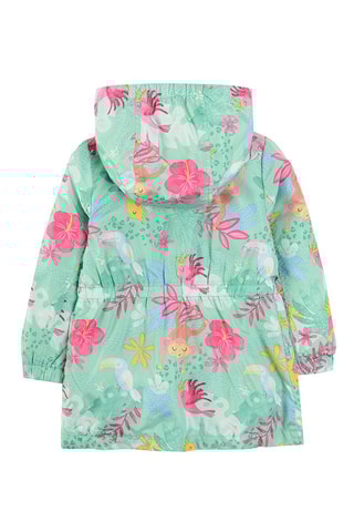 Parka à capuche - Vert d’eau et fuchsia